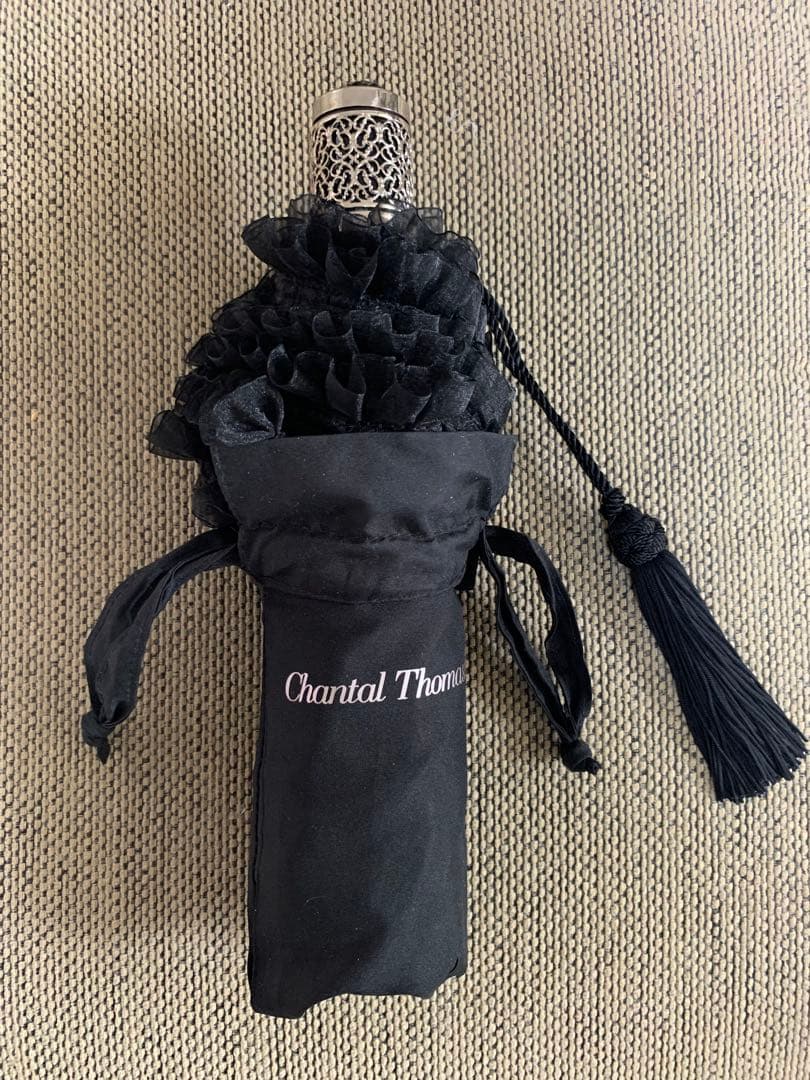 シャンタルトーマス 折りたたみ傘 ブラック レース