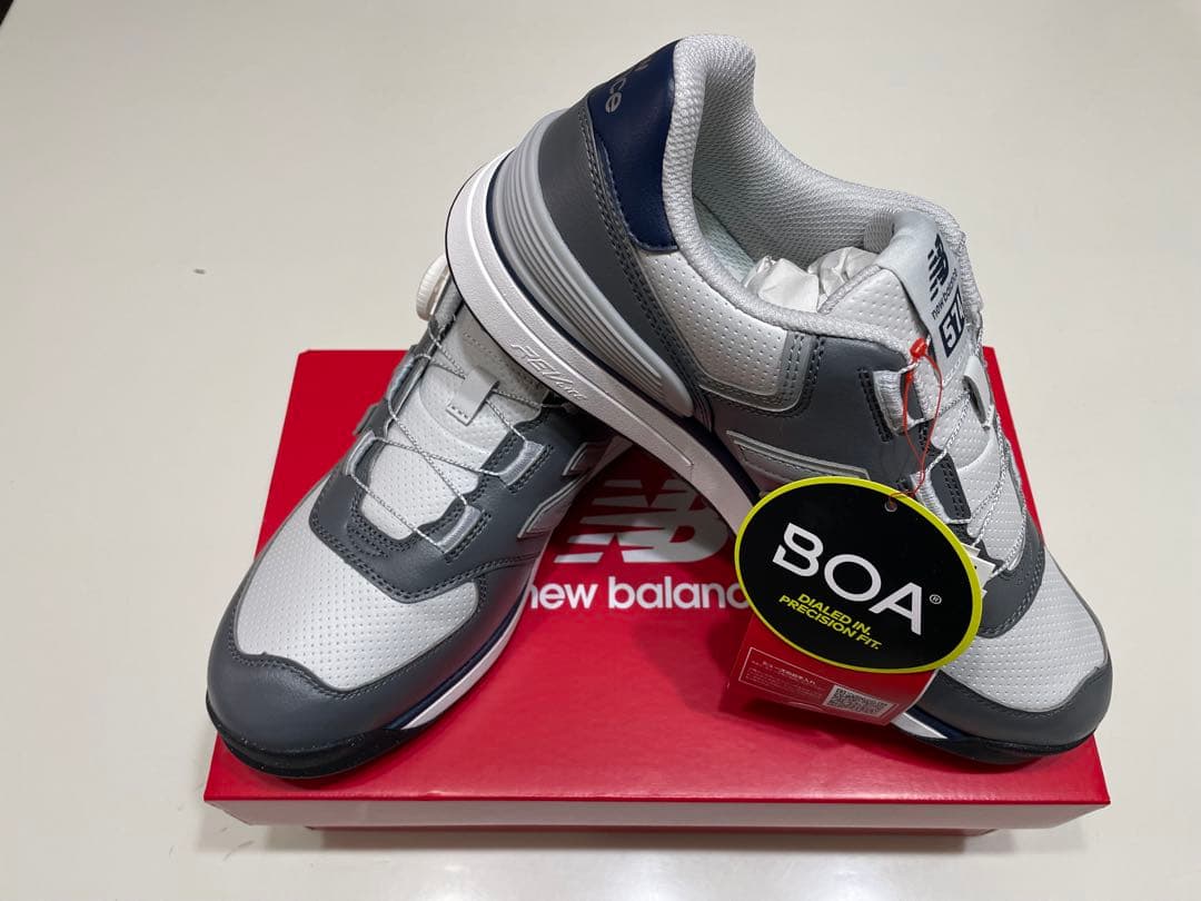 【新品】ニューバランスゴルフシューズ 574v4SL BOAグレー/ネイビー