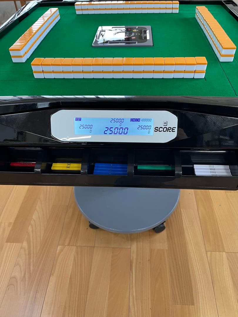 全自動麻雀卓 スリムヴォイススコア28 【折りたたみ・移動式脚】ブラック