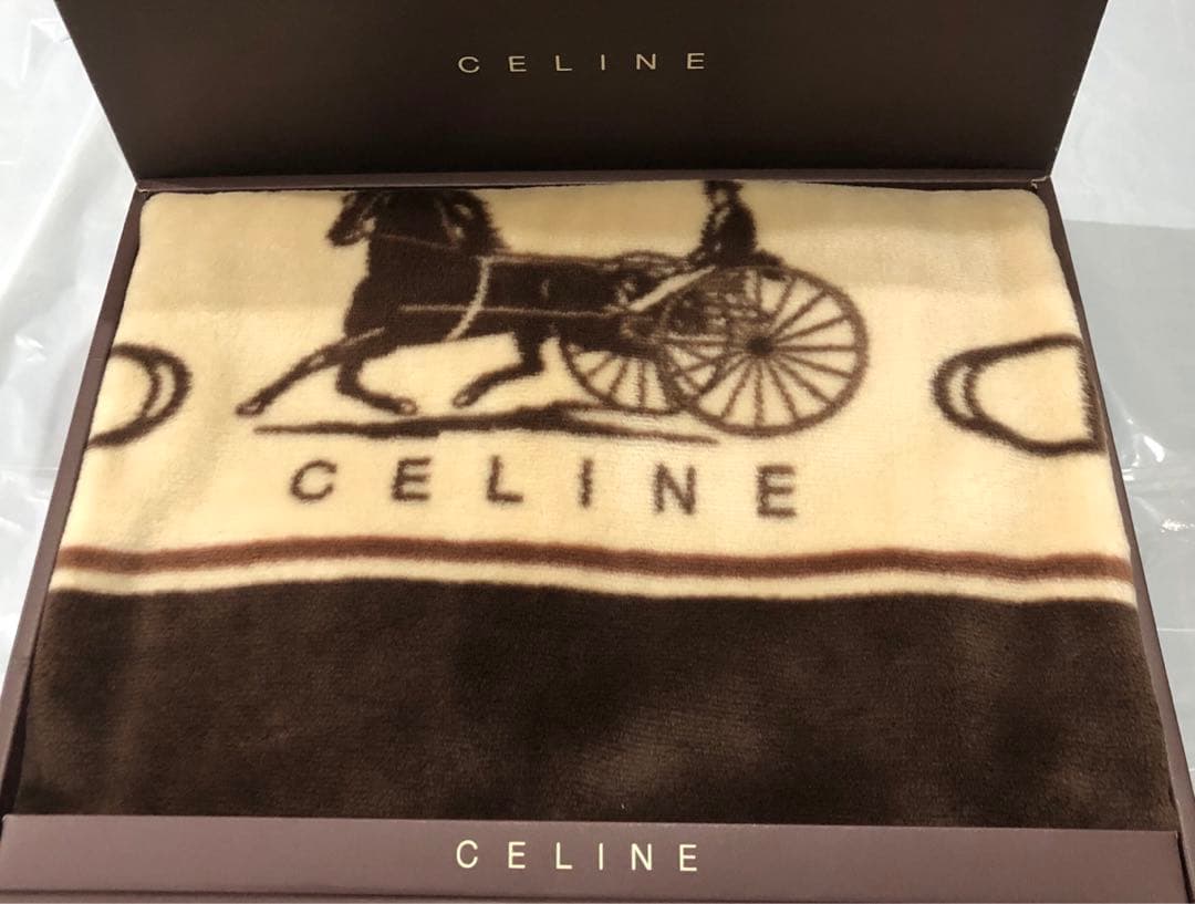 CELINE 馬車柄　ハーフケット　ブランケット　ひざ掛け　毛布