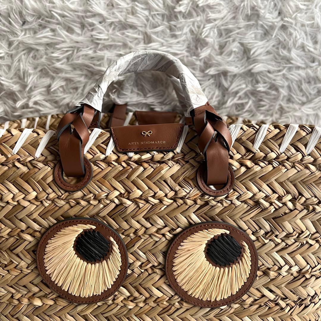 未使用品 アニヤハインドマーチ カゴバッグ アイズ 大容量 ラフィア ラージ