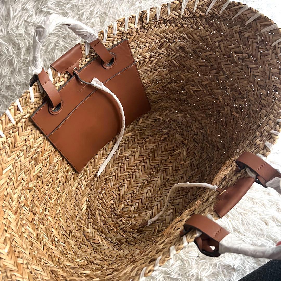 未使用品 アニヤハインドマーチ カゴバッグ アイズ 大容量 ラフィア ラージ