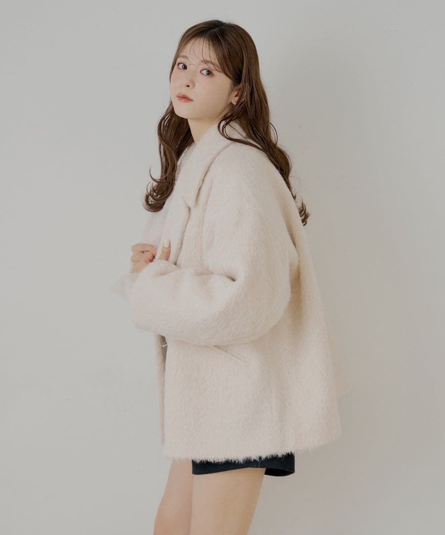 新品　Chico 金釦シャギーミディジャケットコート