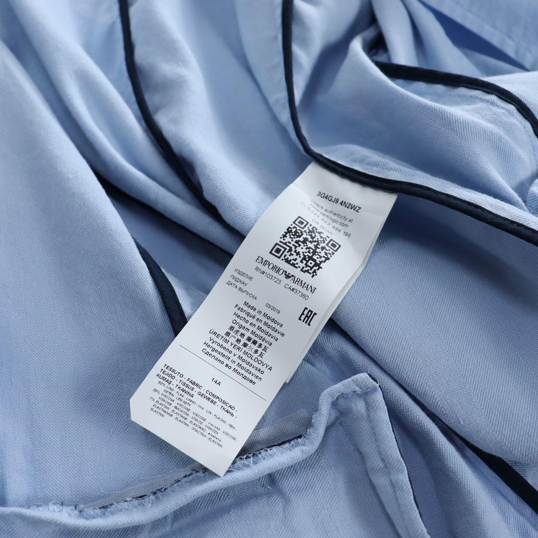 未使用　アルマーニ　麻　春夏セットアップ　スーツ　メンズ　ハーフパンツ　水色