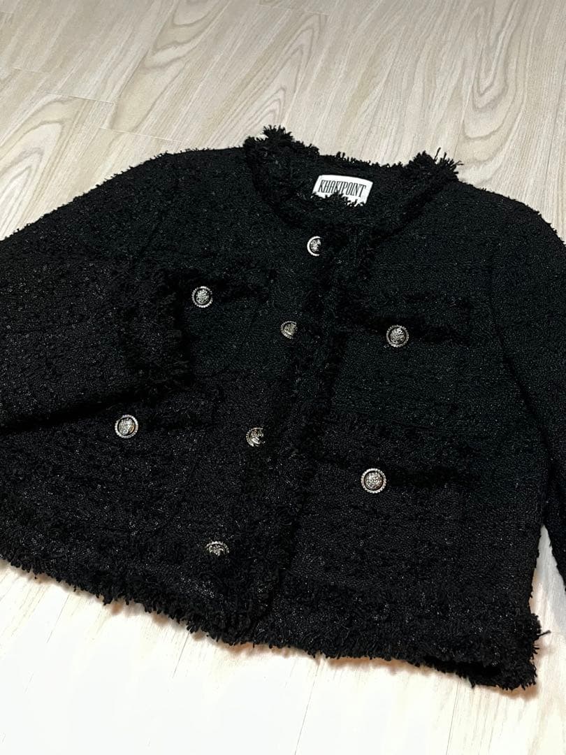 KHAKI POINT ツイードジャケット　黒