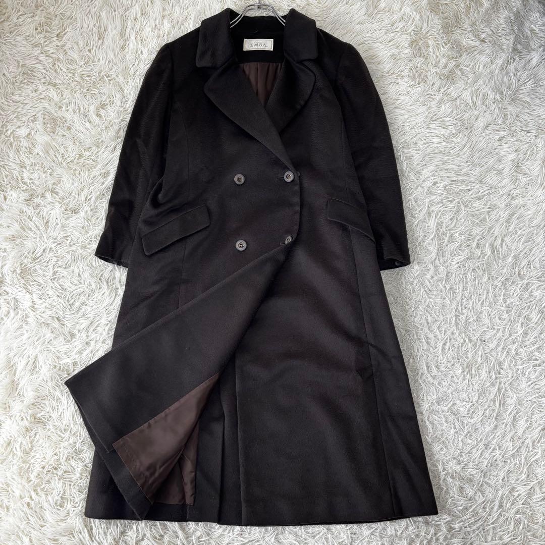 EMBA✨カシミヤ100% ダブルチェスターロングコート　コロンボ生地　ゆったり