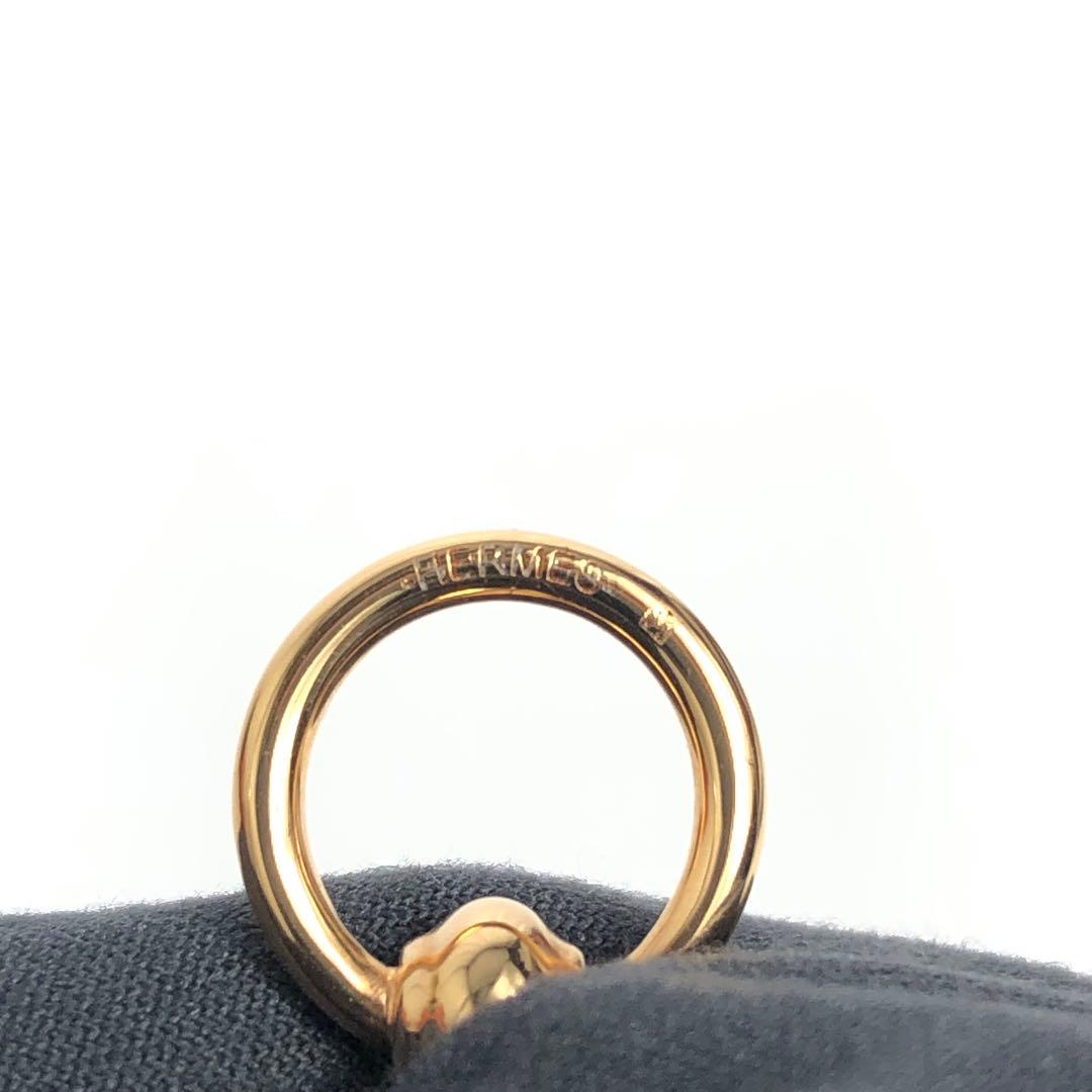 【美品】HERMES エルメス スカーフリング 鈴 ベル ピンクゴールドカラー