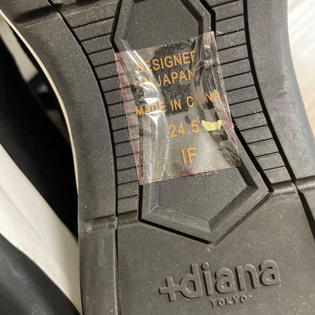 レディース　スニーカー　黒　+diana プラスダイアナ　インヒール24.5cm