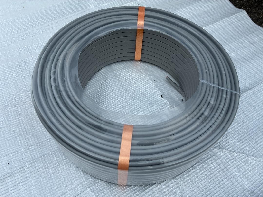 富士電線工業㈱　VVF2.0mm-3C(VVF3×2.0)灰　赤白黒　1巻②