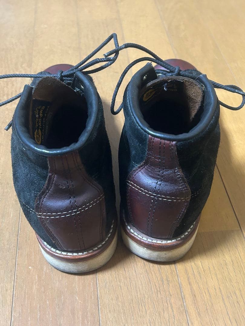 チペワ　モンキーブーツ　黒スエード　焦茶