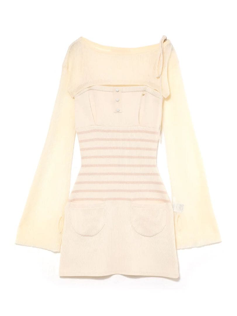 ワンピース andmary Candice set mini dress ivory