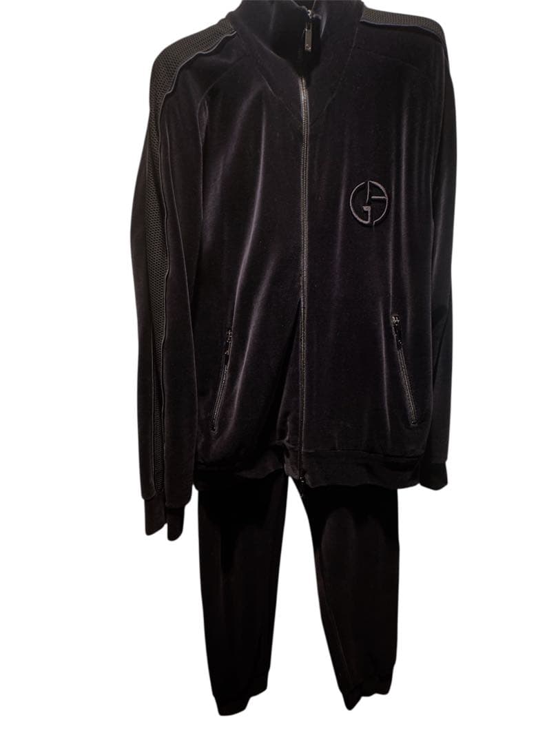 Giorgio Armani ベルベット　トラックスーツ　スウェット　ネイビー