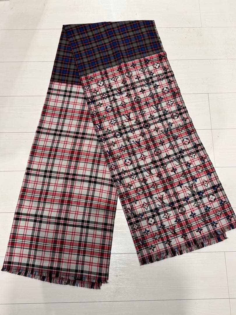 希少　Louis Vuitton レア　チェック柄　ストール　マフラー