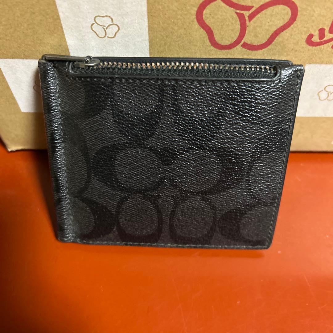 coach マネークリップ　財布　ブラック