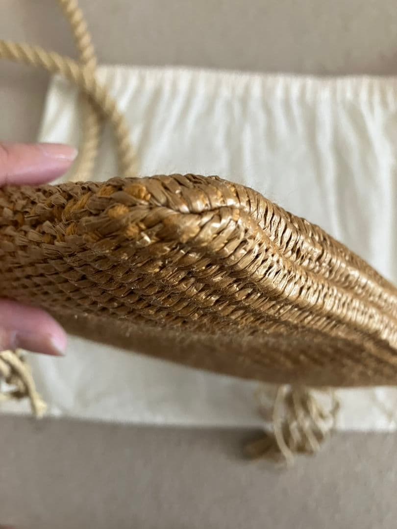 美品✨MARNI✨マルニ　ラフィア ロゴ ロープ　タッセル★かごショルダーバッグ