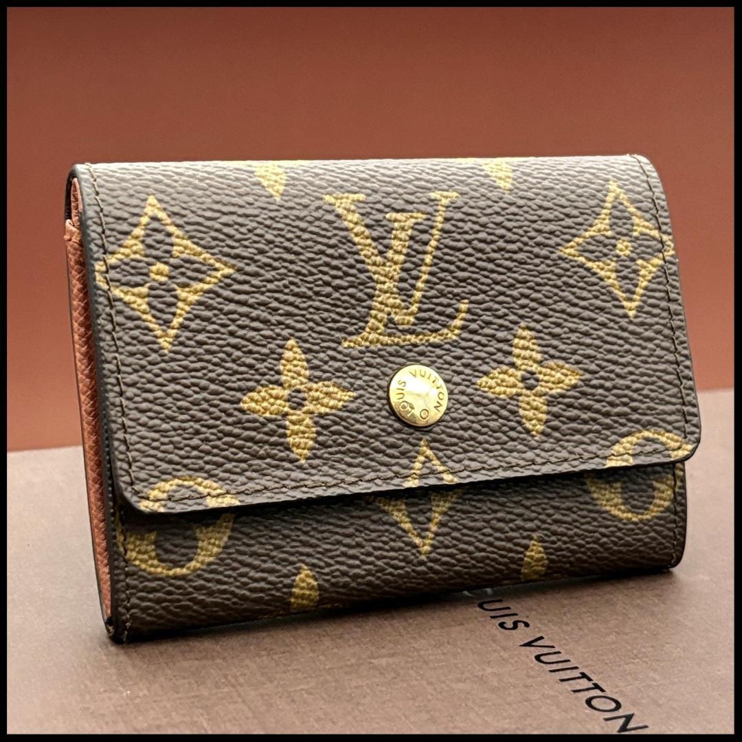 ルイヴィトン ケース 小銭入れ 財布 モノグラム ポルトモネプラ ブラウン