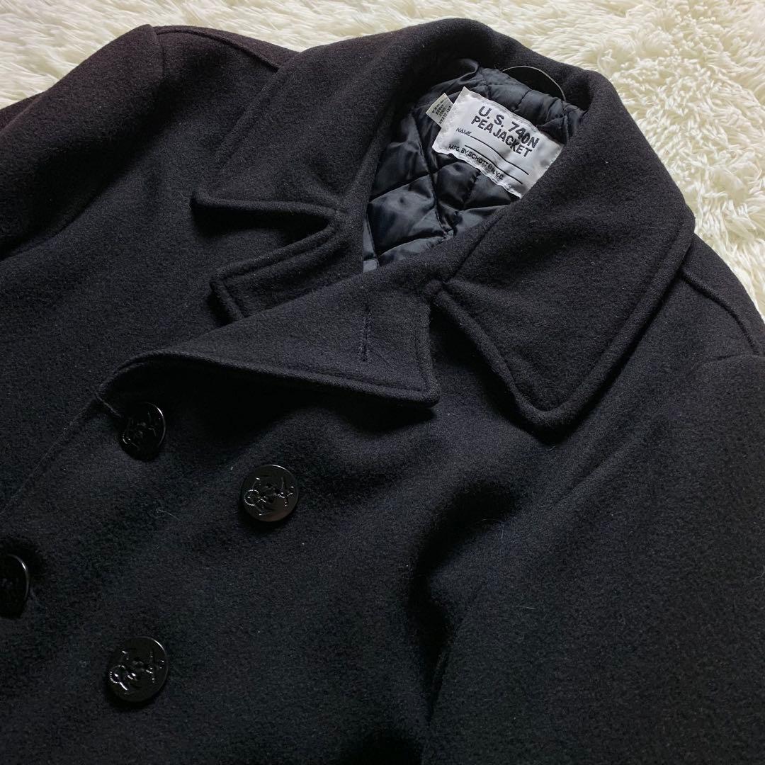 美品■ショット ピーコート 740 ネイビー キルティング 44 USA製
