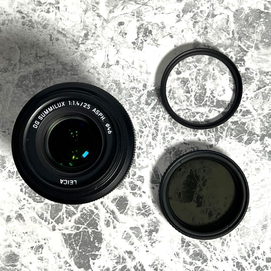 [フード・フィルター付] Panasonic LEICA 25mm F1.4
