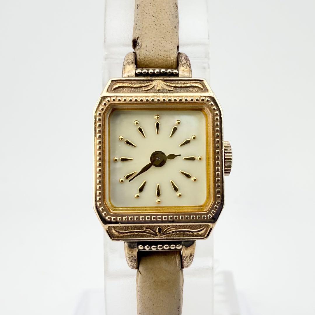 状態良好品 アガット 1406 K10 ゴールド レディース クォーツ 腕時計