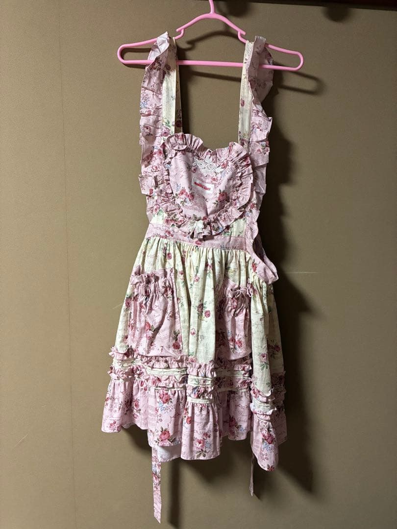 モモコハウス花柄ハートエプロン