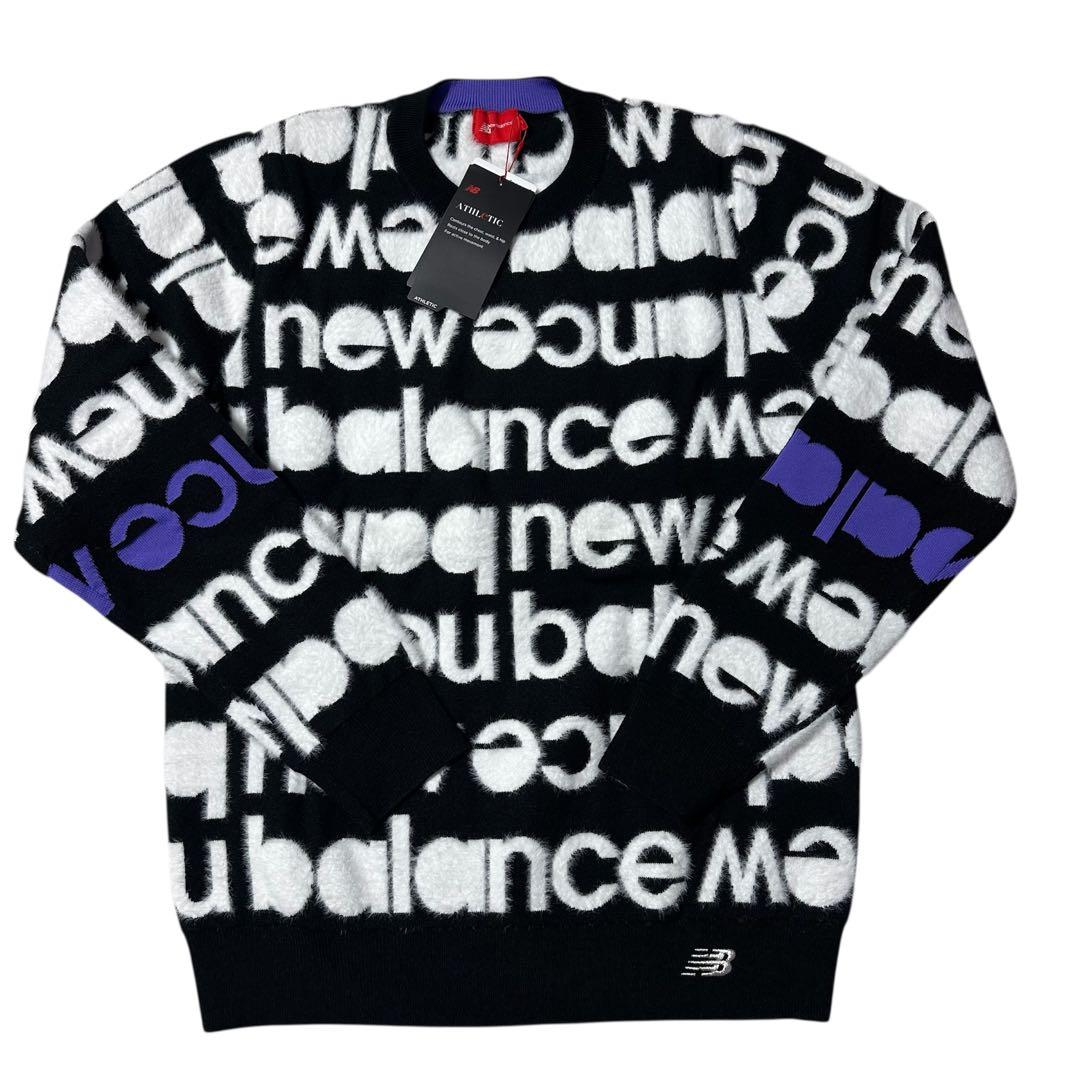 【New Balance】 ロゴジャガード クルーネックニット 新品未使用 L