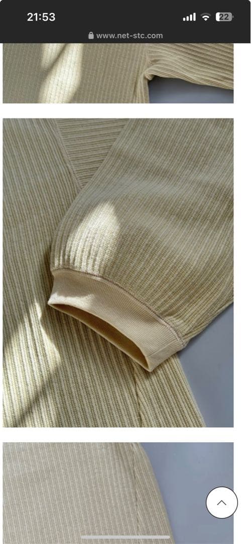 ANCELLM HENLEY RIB LS T-SHIRT （CREAM）