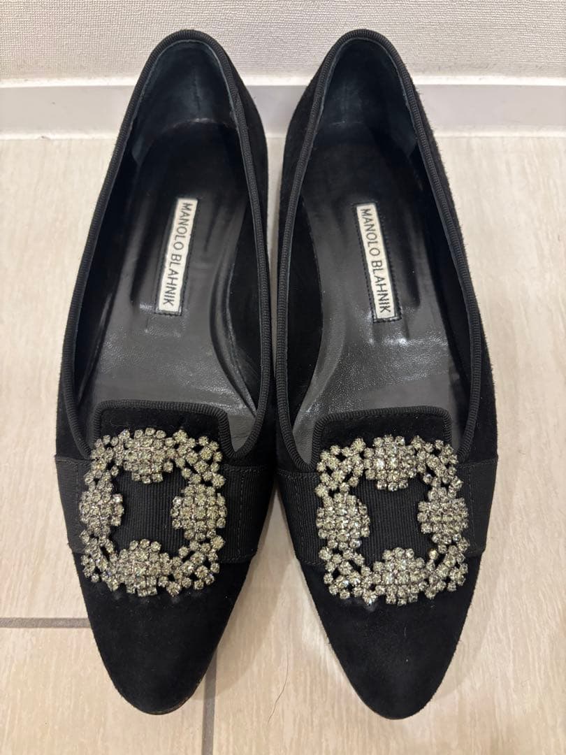 MANOLO BLAHNIK マノロブラニク　バレエシューズ/ ブラック