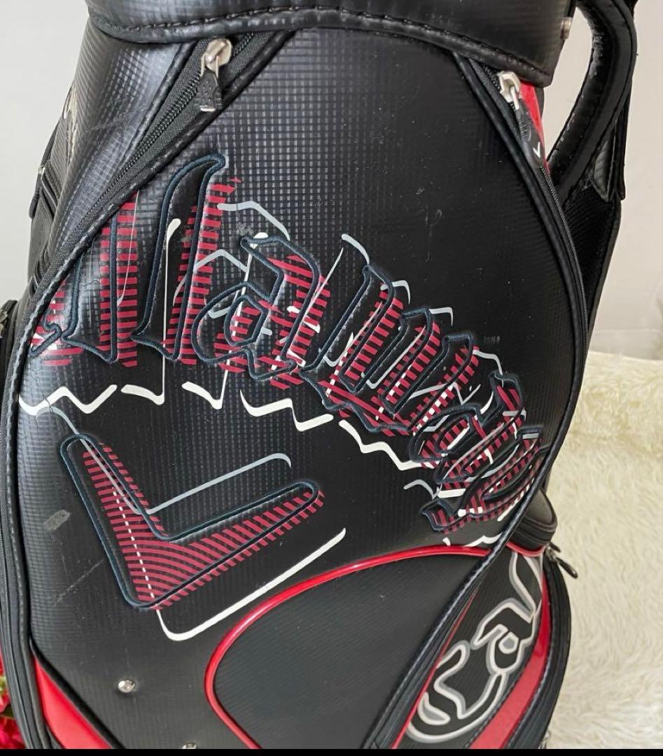 キャロウェイ キャディバッグ 人気モデル 訳あり格安 黒赤 フード