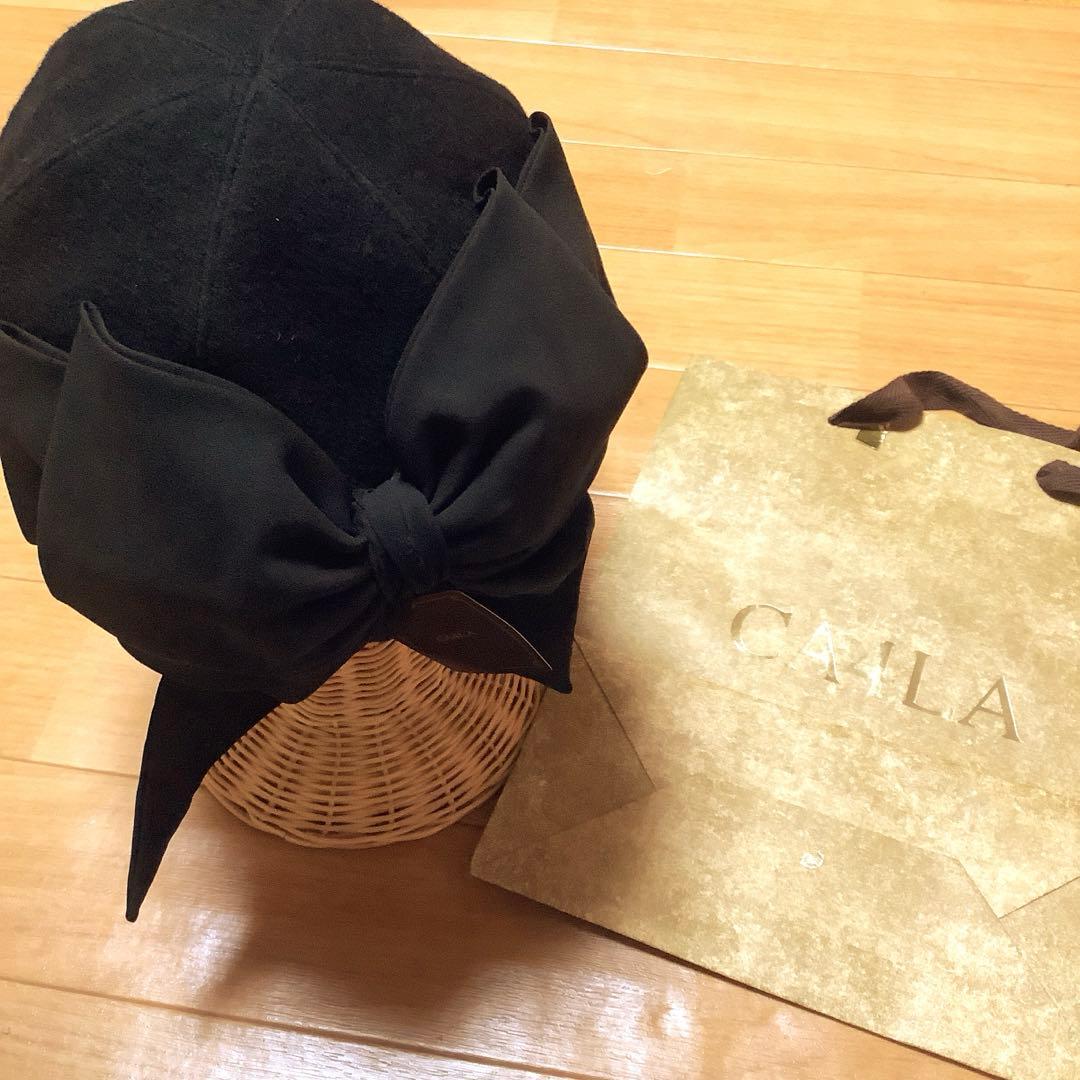 専用です。CA4LA ブラックウールハット リボン付き未使用品