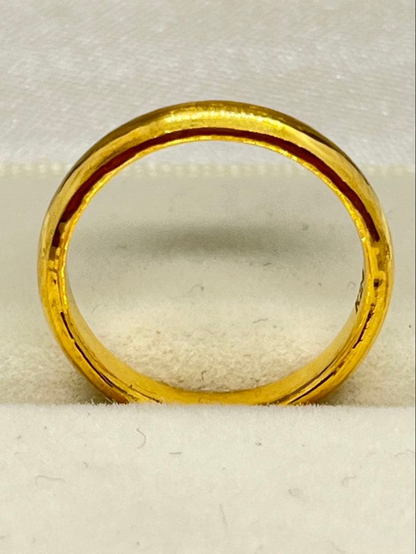 ミーさんK24純金 甲丸リング4.46g指輪リング 刻印あり ハンドメイド