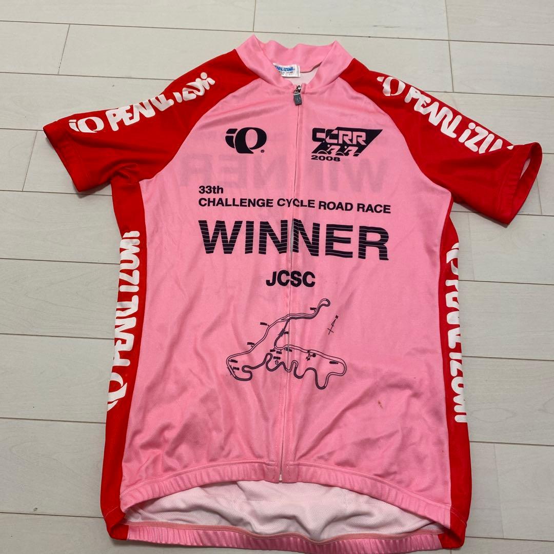 PEARL iZUMi サイクルジャージ L ピンク/赤 WINNER