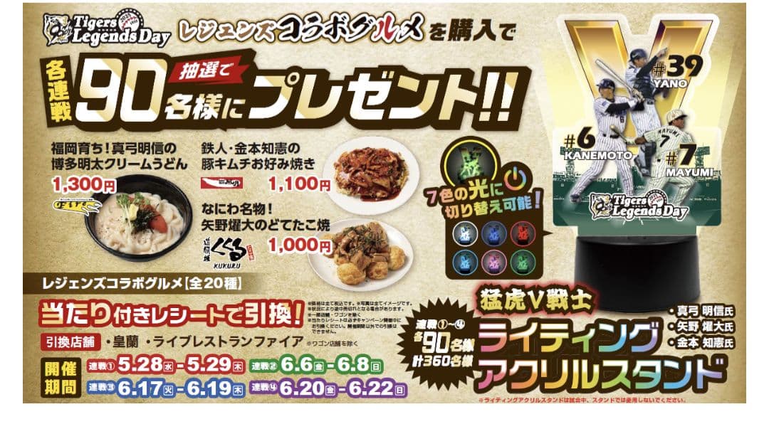阪神タイガース　ライティングアクリルスタンド　非売品