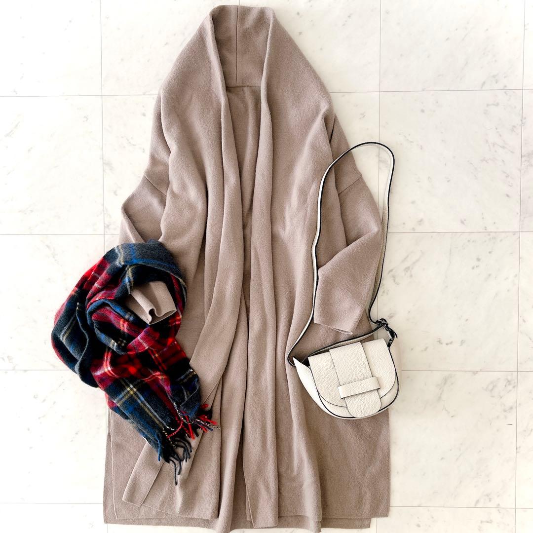 人気 ドゥーズィエムクラス スムースニットガウンコート ベージュブラウン