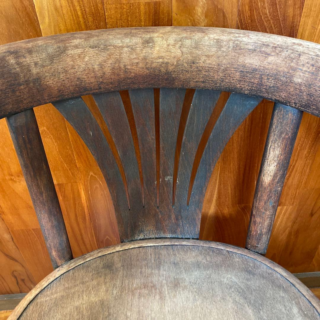 昭和レトロ 木製フレーム　アームチェア 椅子 ダイニングチェア