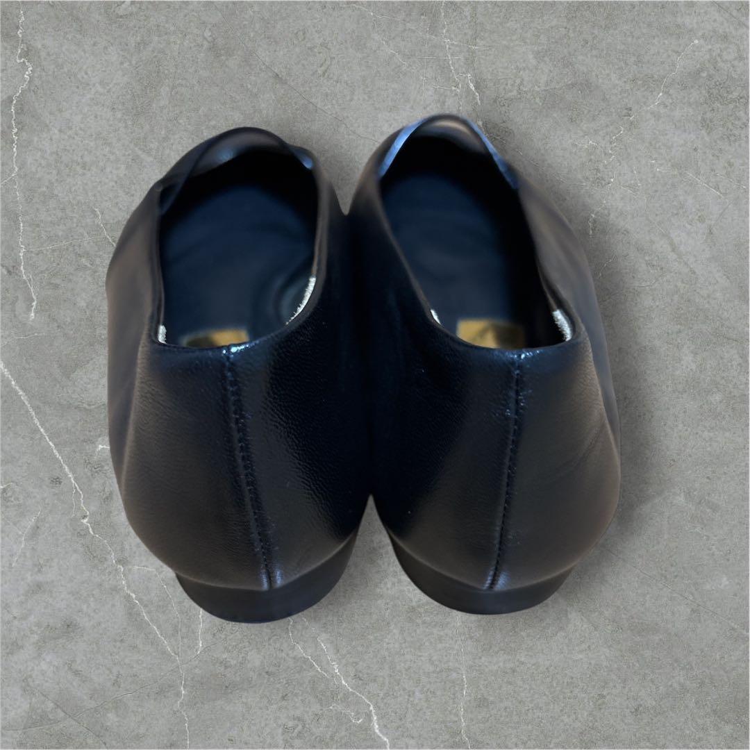 美品　Le talon ルタロンフラットパンプス　GRISE 22.5