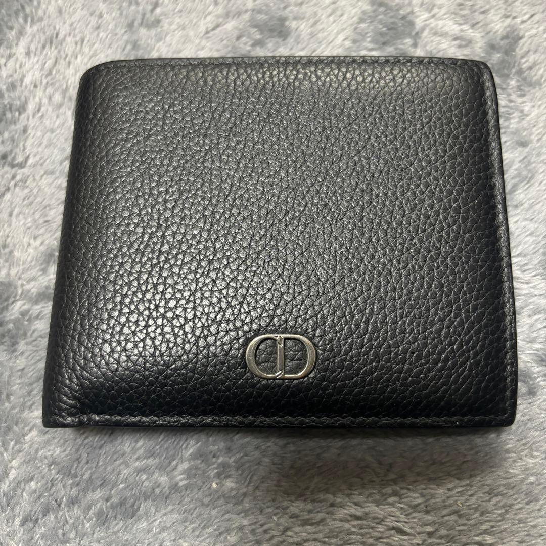 Christian Dior ブラックレザー 二つ折り財布