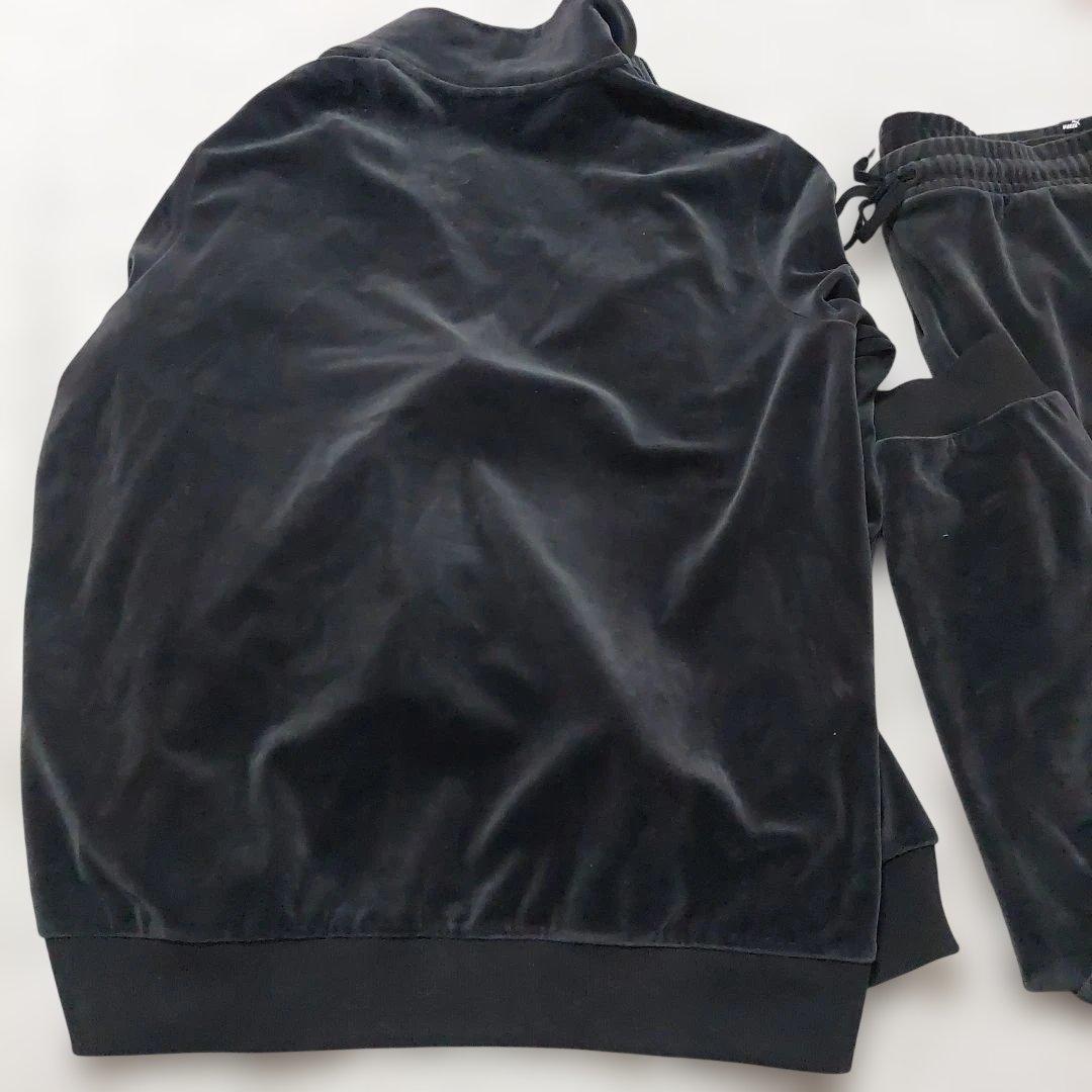 【セットアップ】PUMA ベロア トラックジャケット ジャージ 黒 金 XXL