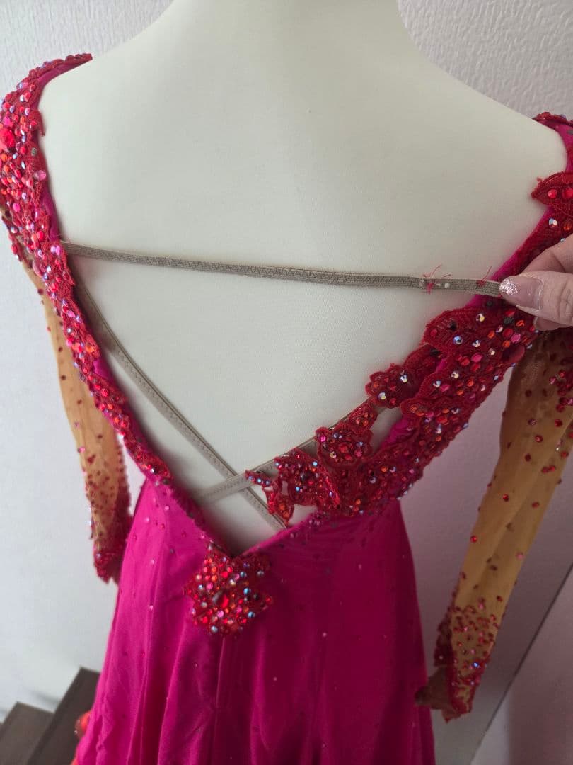 スタンダードドレス ピンク ボールルーム 社交ダンス