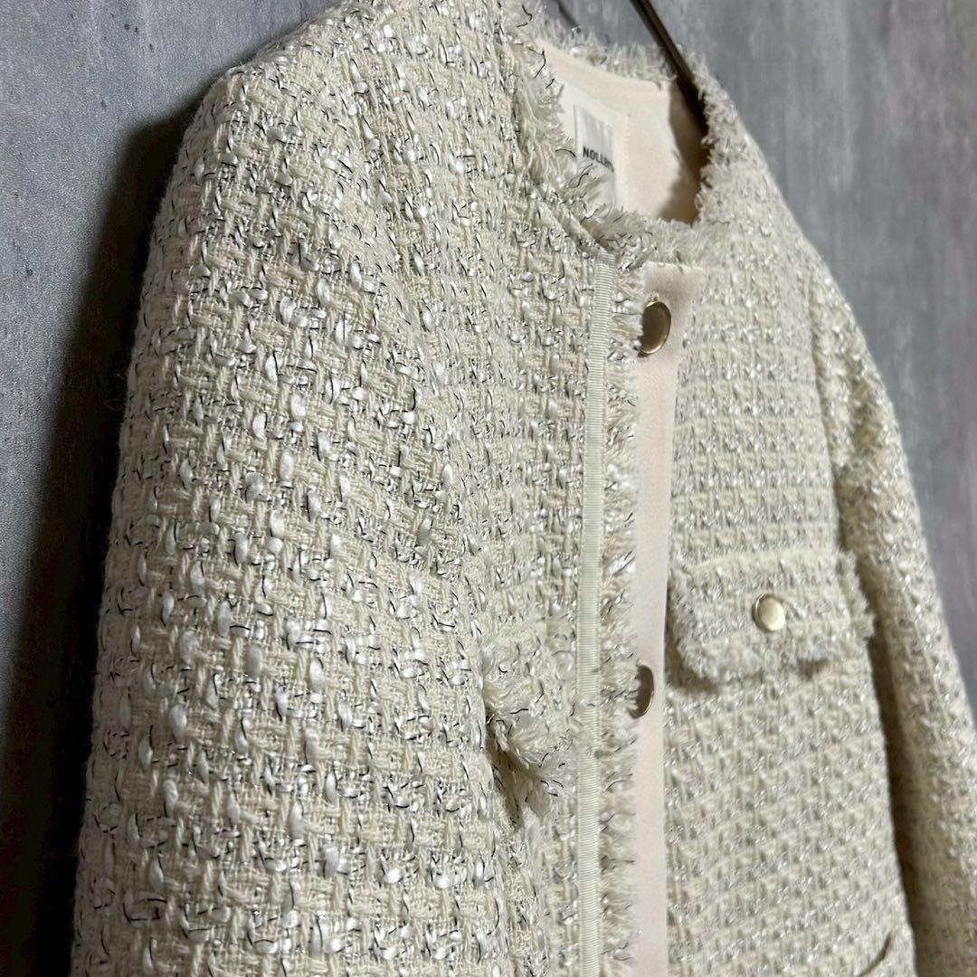 美品 NOLLEY’S ノーリーズ ツイードジャケット ノーカラー フォーマル