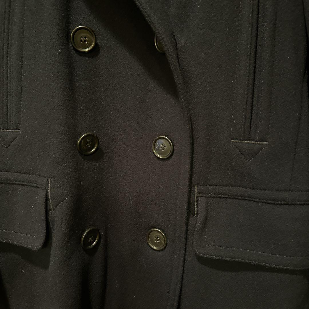 美品ポロラルフローレン　カシミヤ混ウールピーコート　ネイビー