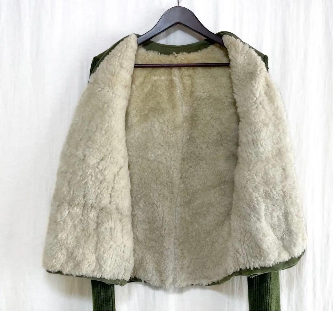 60s フレンチヴィンテージ ニット ムートン サーヴァントジャケット