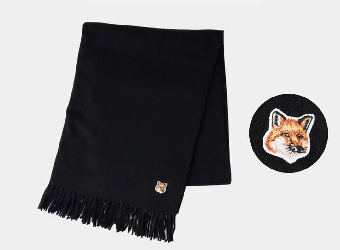 小物 Maison Kitsune FOX HEAD PATCH WOOL SCARF