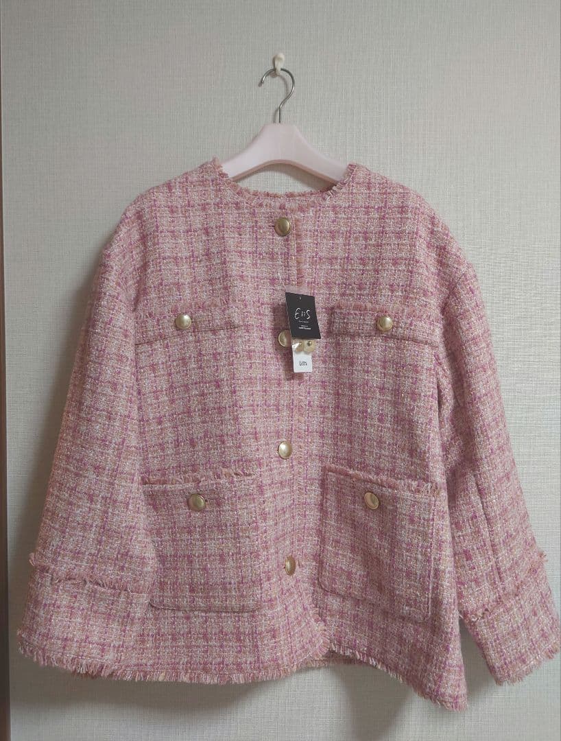 グローバルワーク高山直子さんコラボ/ツィードノーカラージャケット/EiiS