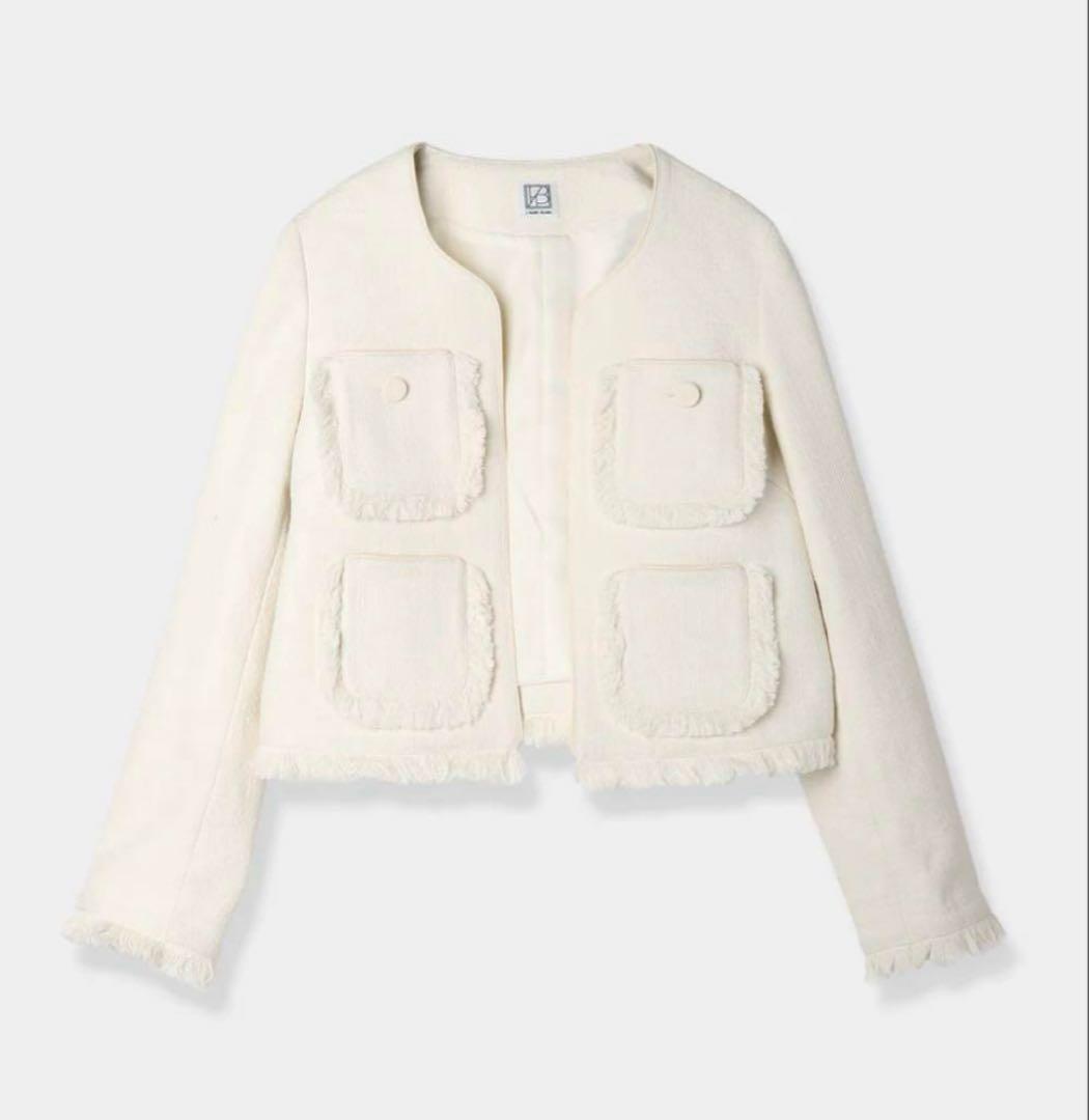 ジャケット・アウター laubeblanc Fringe tweed Jacket