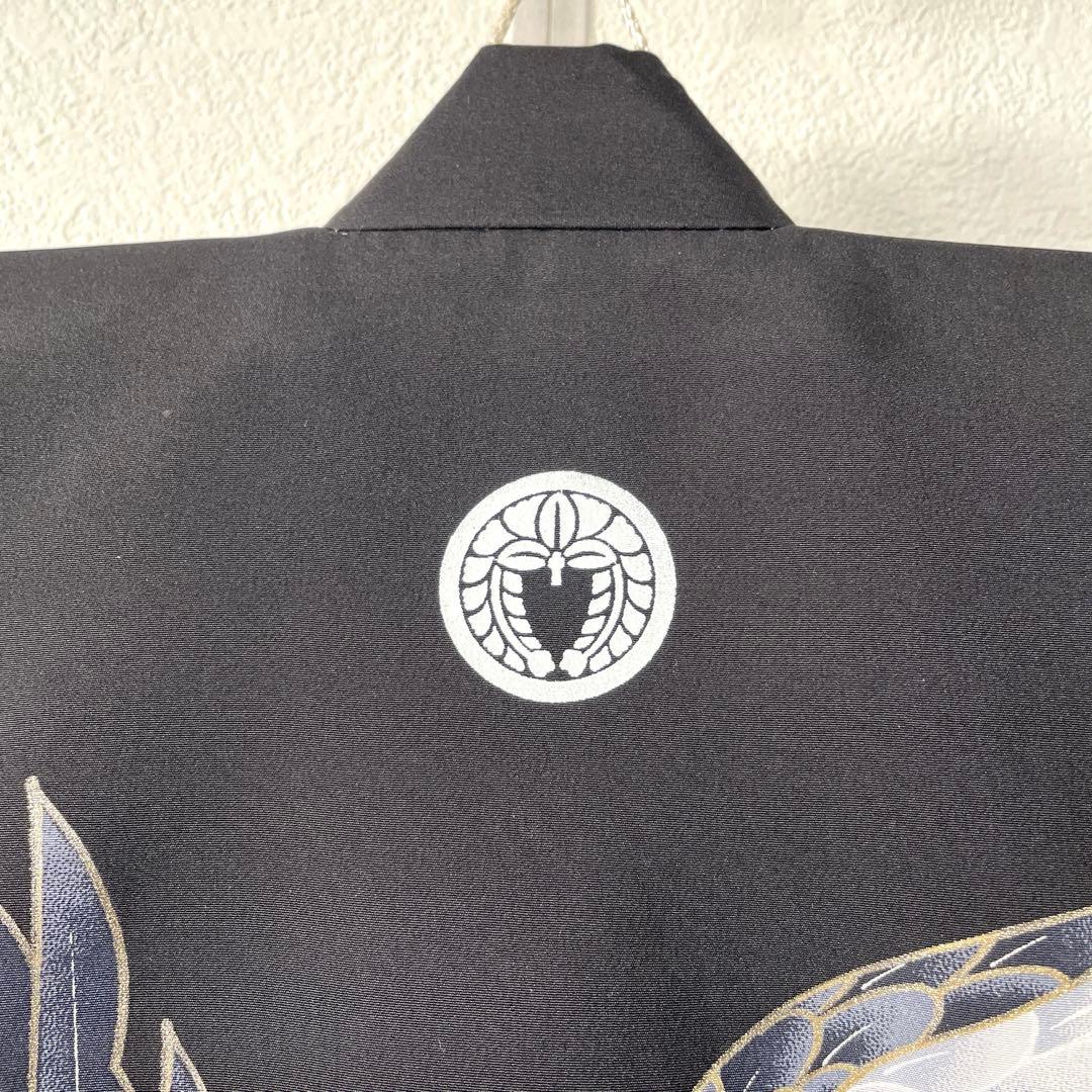 □男児　正絹　お宮参り.祝着.初着.鷹黒　美品