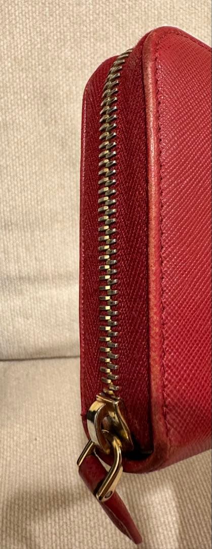 ★タイムセール★PRADA プラダ　ラウンドファスナー　長財布　赤　レッド