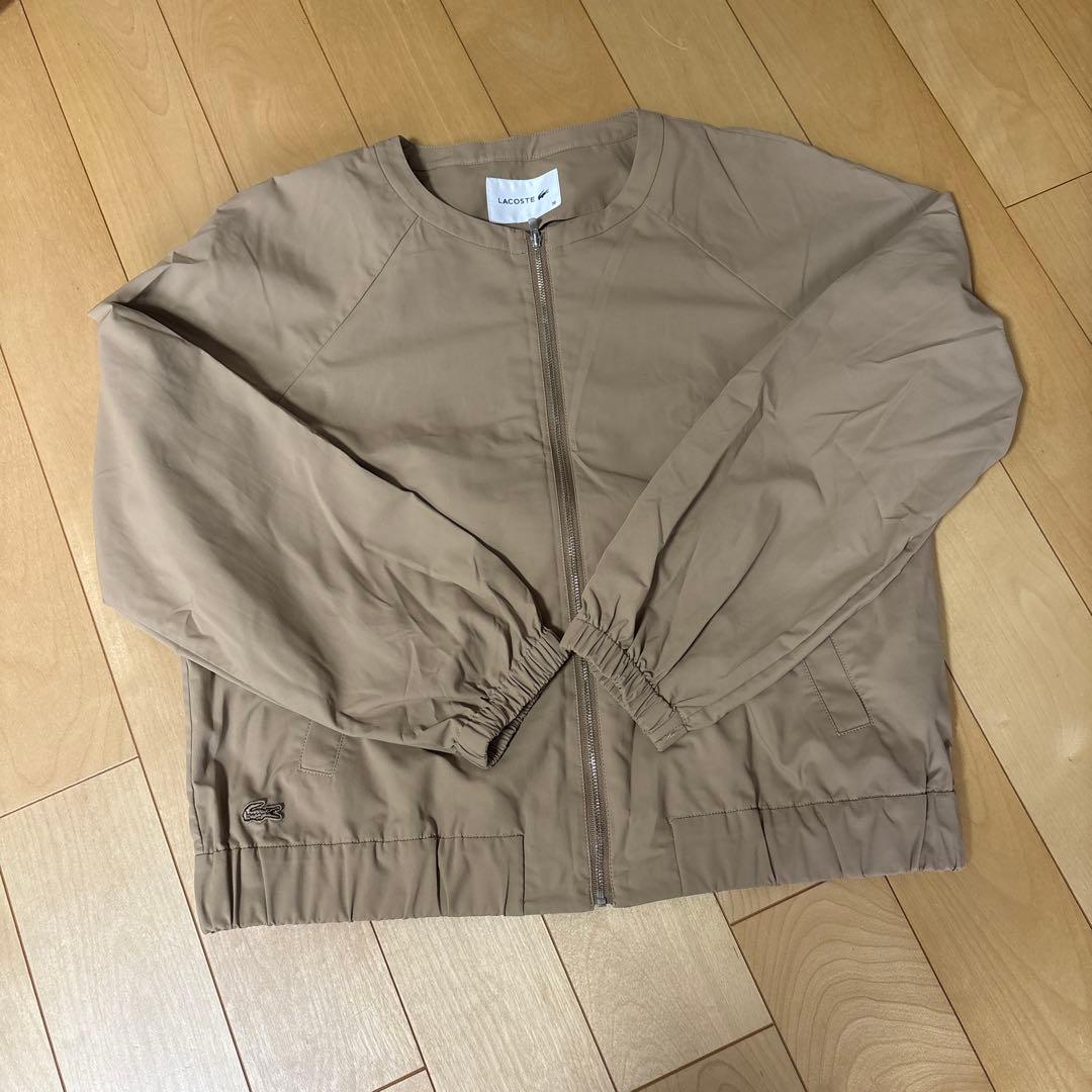 LACOSTE ラコステ　ノーカラージャケット 38 ベージュ