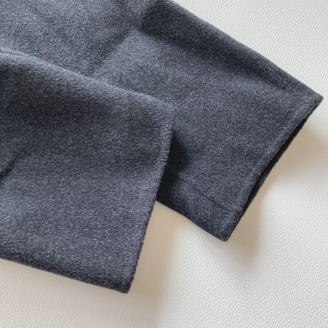 ルシェルブルー　ダブルフェイスミックスカラーコート　ウール　バイカラー　36