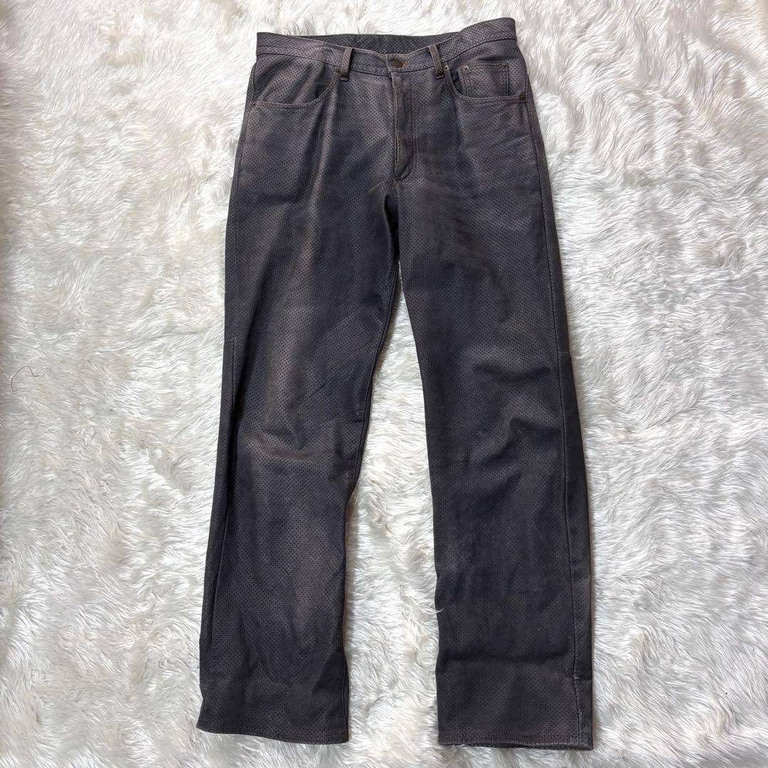 KUSHITANI KWP leather メッシュパンツ グレー