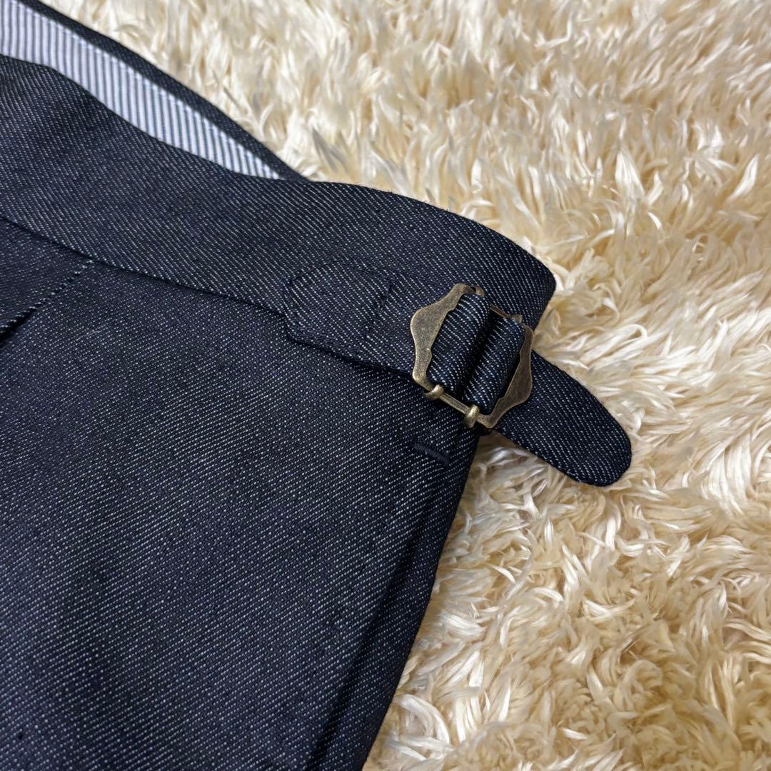 【極美品】鎌倉シャツ サイドアジャスター1プリーツデニムスラックス デニスラ44